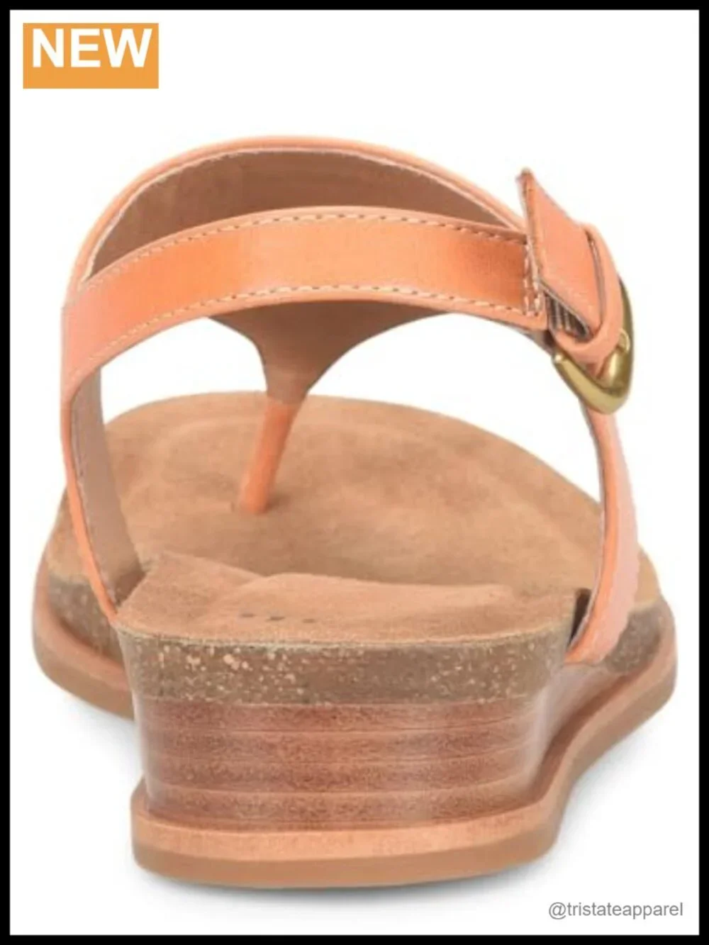 Italian Leather Slingback Wedge Sandals Cork Footbed Comfort